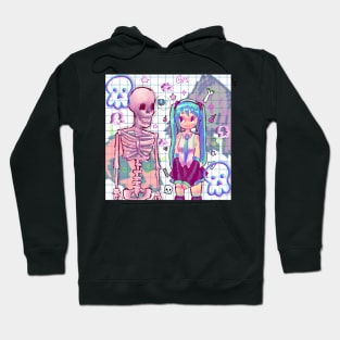 skeleton and hatsune miku Hoodie